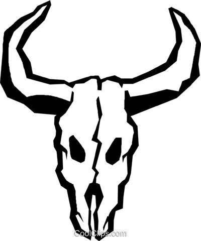 Cow Skulls Royalty Free Vector Clip Art Illustration - Cow Skulls (400x480), Png Download