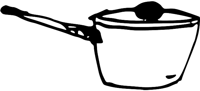Casserole, Cooking, Pot, Pan, Kitchen, Cooking Pot - Casserole Black And White (640x320), Png Download
