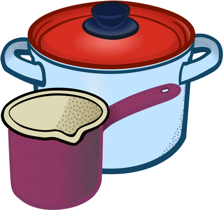 Stock Pots Olla Flowerpot Drawing Cooking - Clipart Pots And Pans (800x750), Png Download