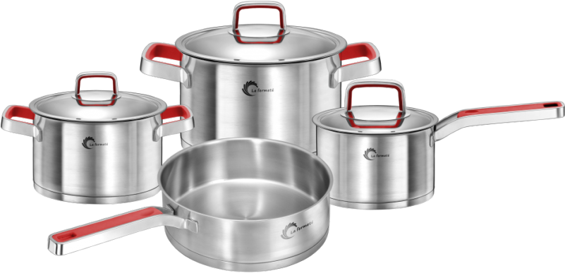 La Fermeté 7 Piece Stainless Steel Cooking Pot Set - Cookware And Bakeware (800x800), Png Download