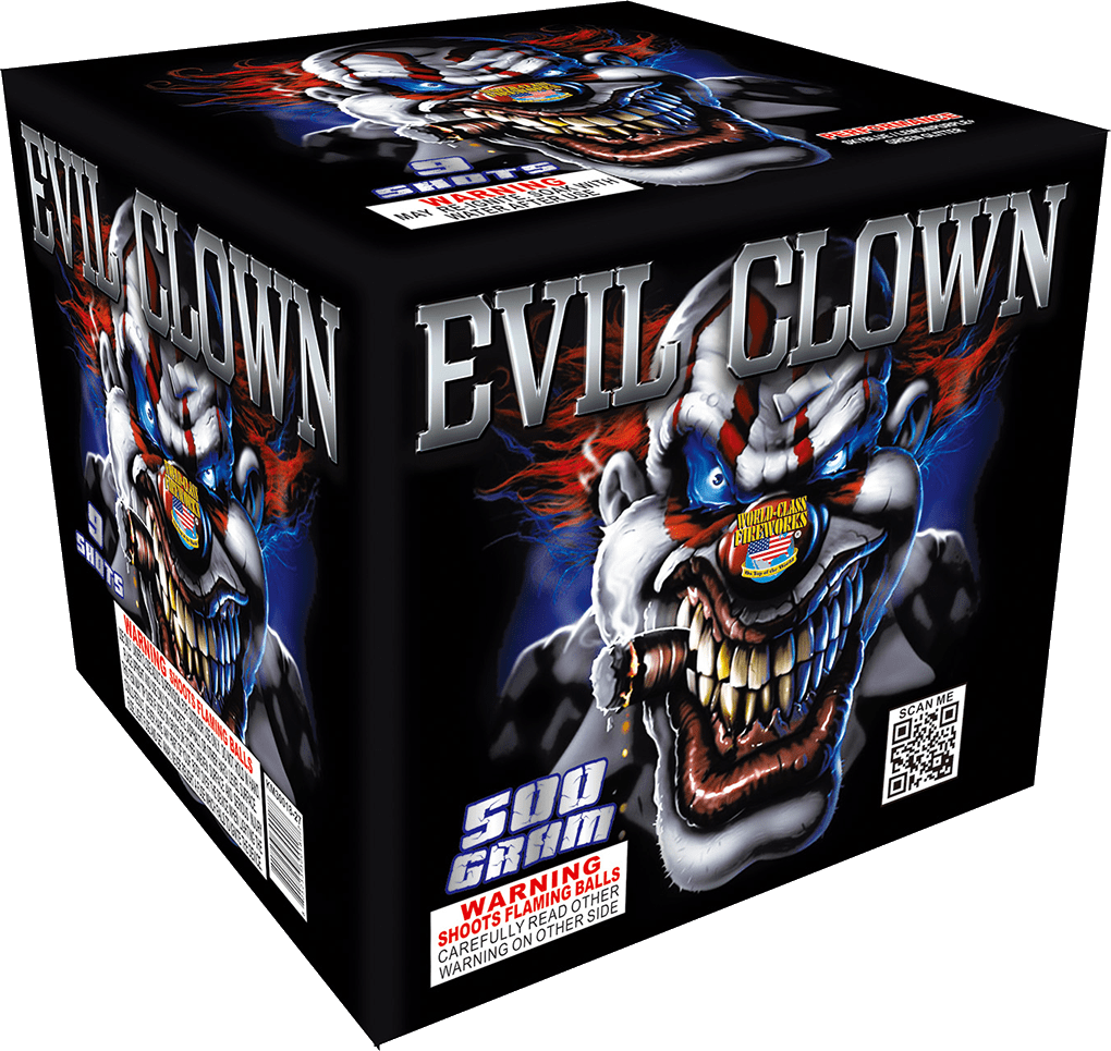Evil Clown 9 Shots - Clown Fireworks (1020x965), Png Download