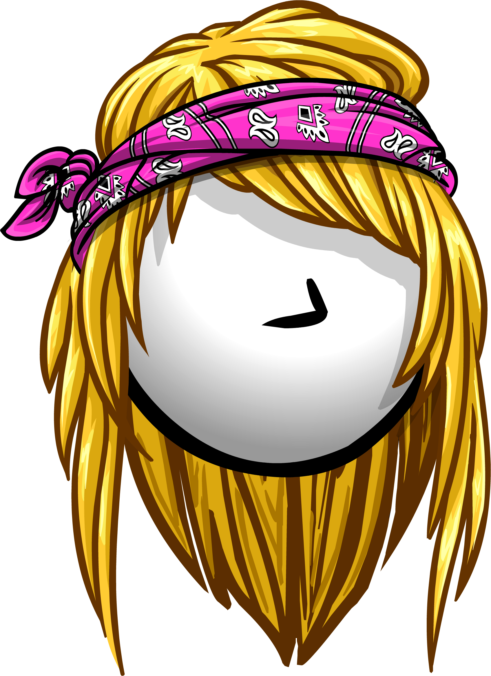 The Rock Bandana Clothing Icon Id 1265 - Blonde Hair Club Penguin (1695x2335), Png Download