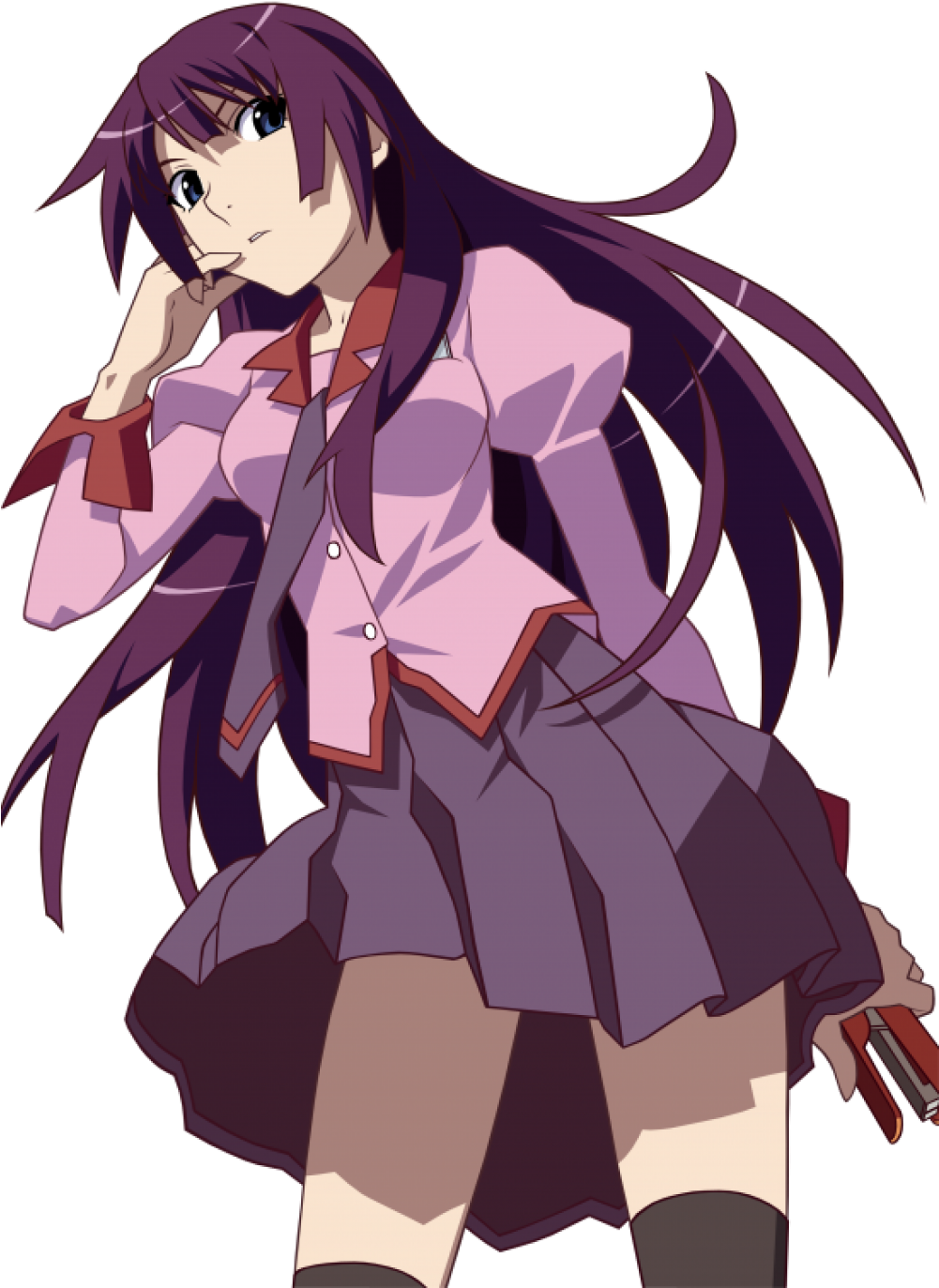 Moe 158114 Bakemonogatari Extraction Seifuku Senjougahara - Senjougahara Hitagi Sexy (339x480), Png Download