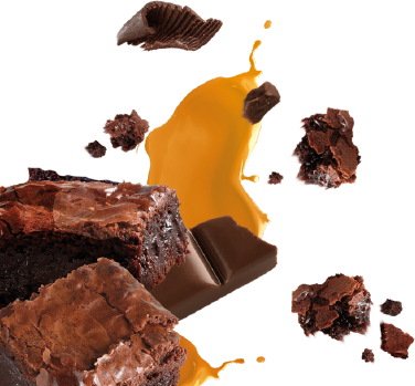 Full Caramel Brownies - Caramel Brownies Png (376x349), Png Download