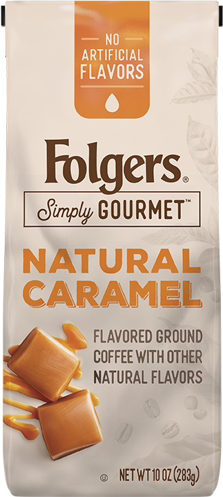 Simply Gourmet® Natural Caramel Flavored Ground Coffee - Folgers Simply Gourmet Natural Caramel Ground Coffee (800x800), Png Download