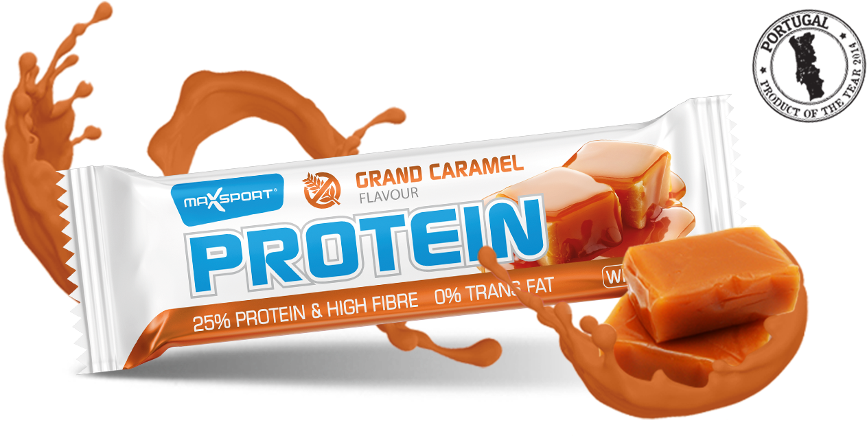 Grand Caramel Flavour - Max Sport Protein Čoko & Ořech Gluten Free 24 Ks (1404x634), Png Download