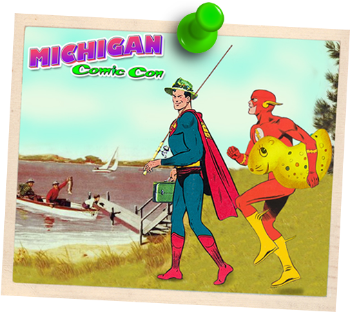 Mcc17 Pushpin Postcard - Comic Book Convention (540x480), Png Download