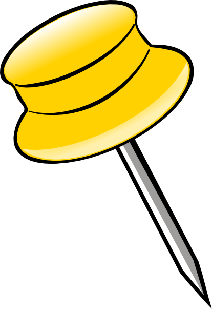 Yellow Clip Art - Pin Clipart (414x602), Png Download