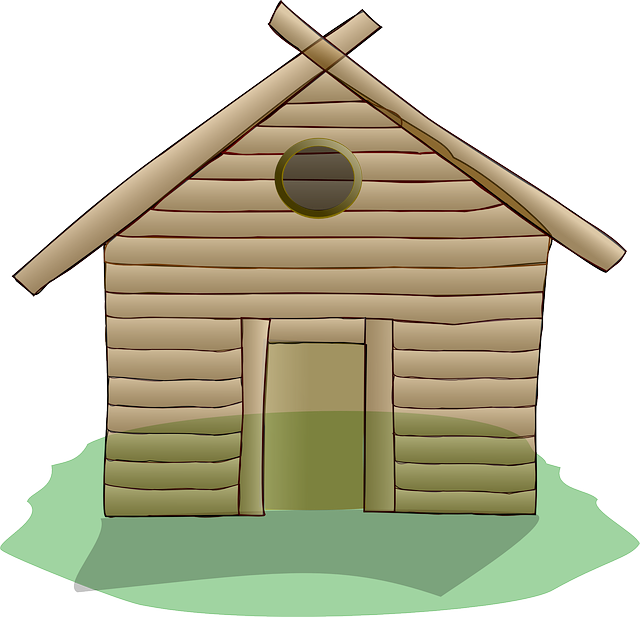 Buildings, Building, House, Home, Wooden, Silhouette - House Made Of Stick Clip Art (640x617), Png Download