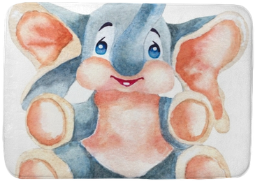 Watercolor Baby Elephant Illustration On White Bath - Watercolor Painting (400x400), Png Download