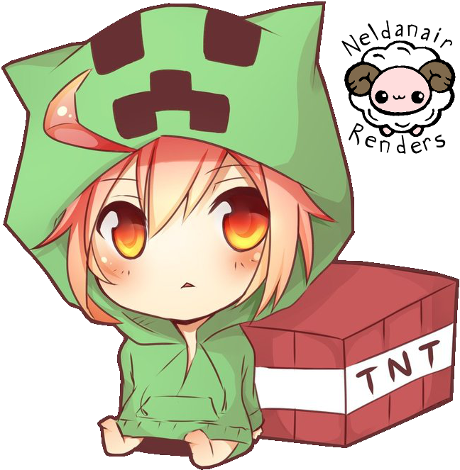 Rosewinton3055 Images Minecraft Creeper Anime Girl - Creeper Chibi (680x680), Png Download