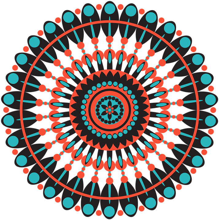 Mandala, Geometric, Pattern, Shapes, Circle - Colorful Geometric Circle Patterns (720x720), Png Download