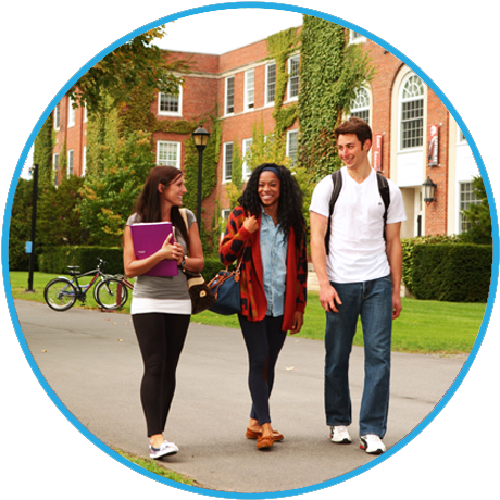 2 Female And 1 Male Student Walk Outside At Suny Postdam - Fun (475x470), Png Download