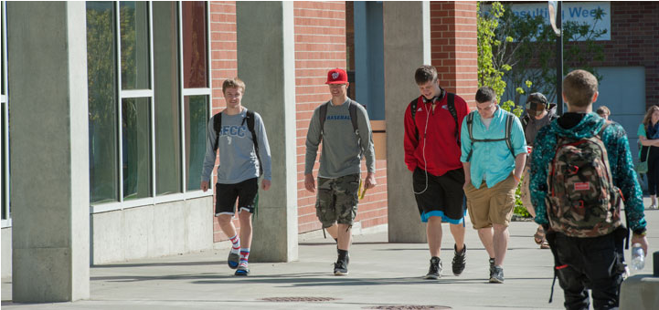 Five Students Walking Outside Of Music Building - Music (720x480), Png Download