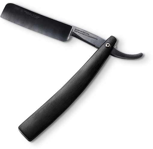 Blue Steel "not A Replica" Straight Razor - Blued Straight Razor (535x496), Png Download
