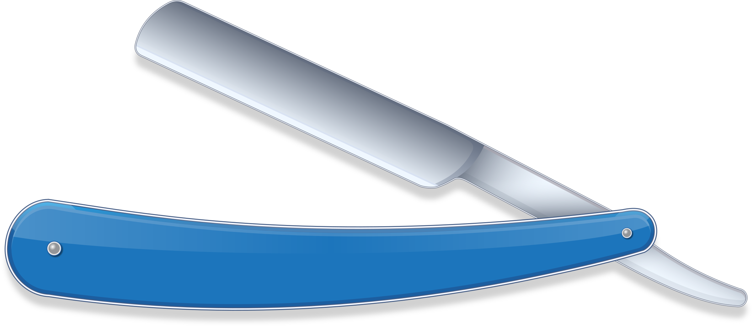 Straight Razor Shaving Barber Beard (1727x750), Png Download