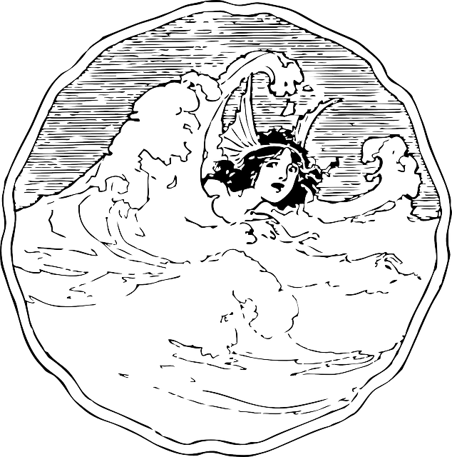Outline, Woman, Person, Ocean, Wave, Sea, Waves - Japanese Wave Outline Transparent (634x640), Png Download