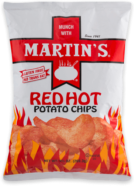 Martin's Red Hot Potato Chips - Martin's Red Hot Potato Chips - 9.5 Oz Bag (740x834), Png Download
