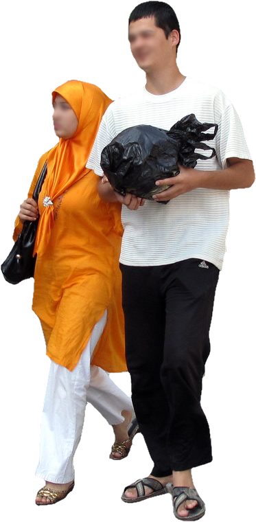 Family Walking Png - Muslim Women Walking Png (784x784), Png Download