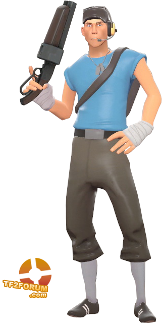 Blu Scout - Team Fortress 2 Scout Blue (330x659), Png Download