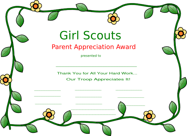 Small - Girl Scouts Of The Philippines Certificate (600x437), Png Download