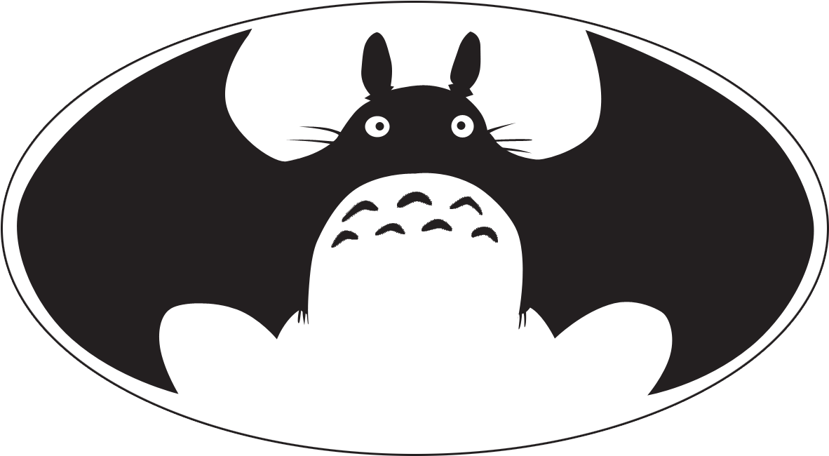 Batman - Totoro Batman Vector (1187x670), Png Download