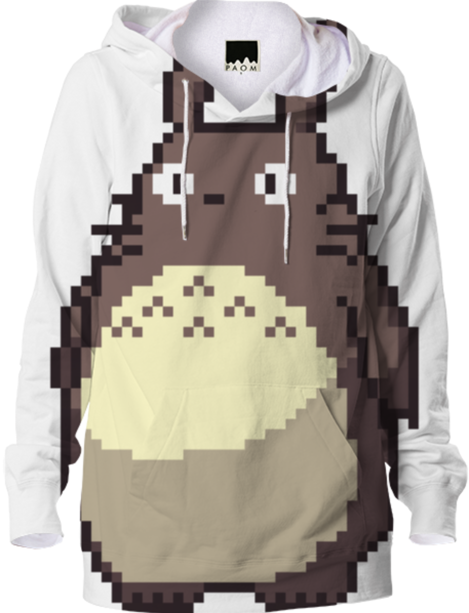 Pixel Totoro $88 - Hoodie (914x1196), Png Download