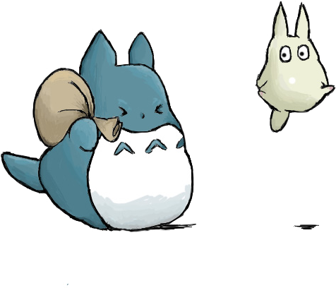 Transparent Totoro Blue - Blue Totoro Transparent (624x454), Png Download