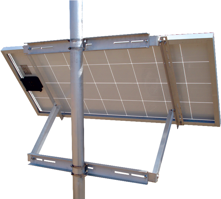 Side Of Pole Solar Mount - 2 Panel Solar Post Mount (749x653), Png Download