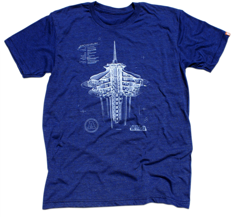 Space Needle T-shirt - Blue (750x750), Png Download