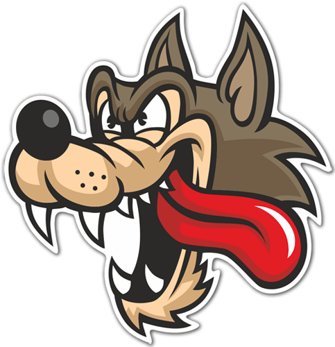 Car & Motorbike Stickers - Wolf Head Animated (483x500), Png Download