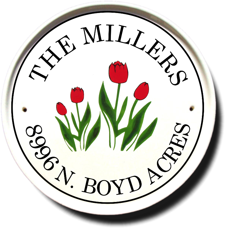 Tulips Round Plaque - Dinnington Town Fc (768x777), Png Download