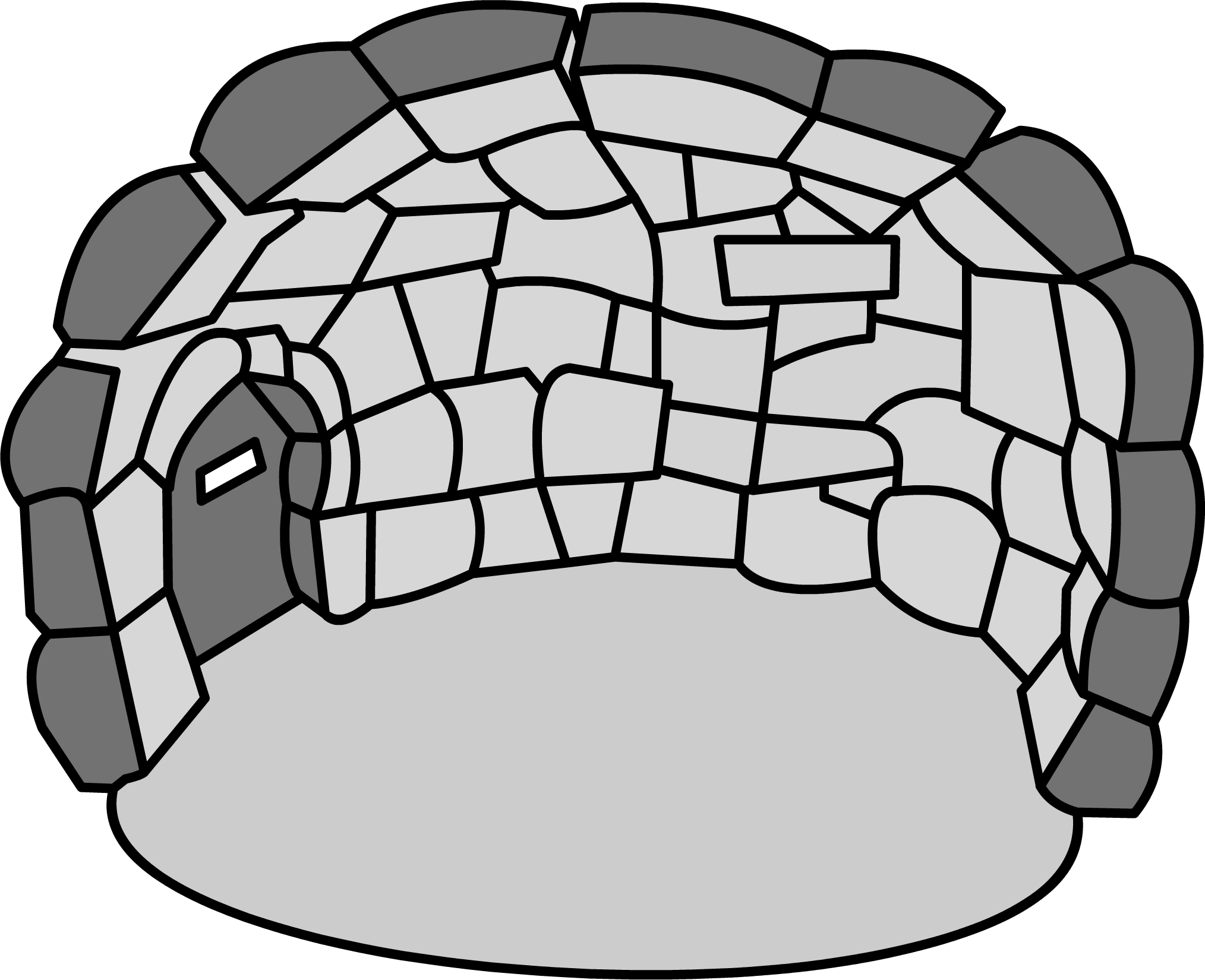 Jpg Black And White Download Secret Stone Club Penguin - Club Penguin Igloo (2028x1650), Png Download