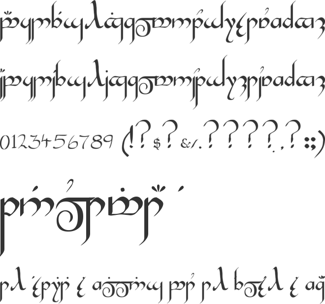 Tengwar Gandalf Medium - Tengwar Gandalf (660x617), Png Download