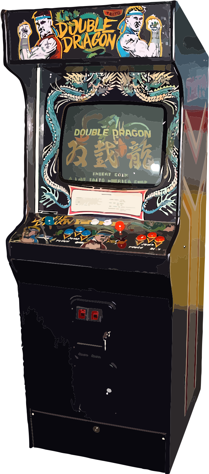 Ddragon Vectorized - Thumb - - Double Dragon Arcade (1200x1800), Png Download