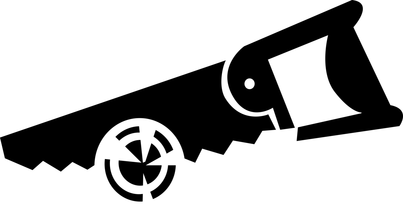 Carpenter Vector Handsaw (1318x700), Png Download