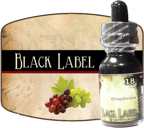 Black Label Grapevine- 15ml - Glass Bottle (590x590), Png Download