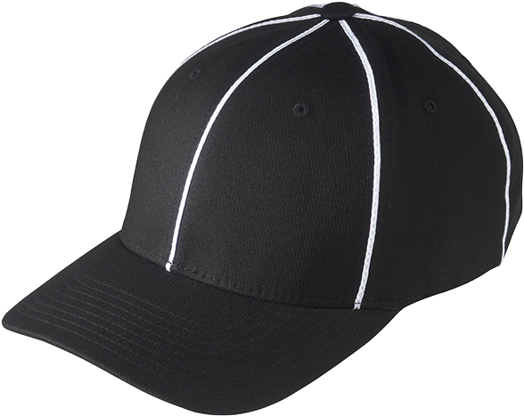 Black White Referee Hat - Baseball Cap (600x600), Png Download