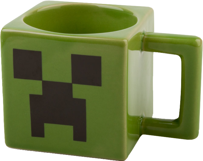 Creeper Face Square Coffee Mug - Minecraft Cup (667x530), Png Download
