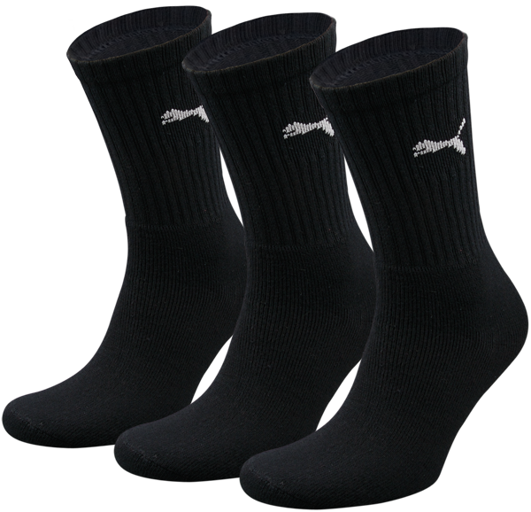 3 Pairs Of Original Puma Sport Socks, Black - Sock (600x578), Png Download