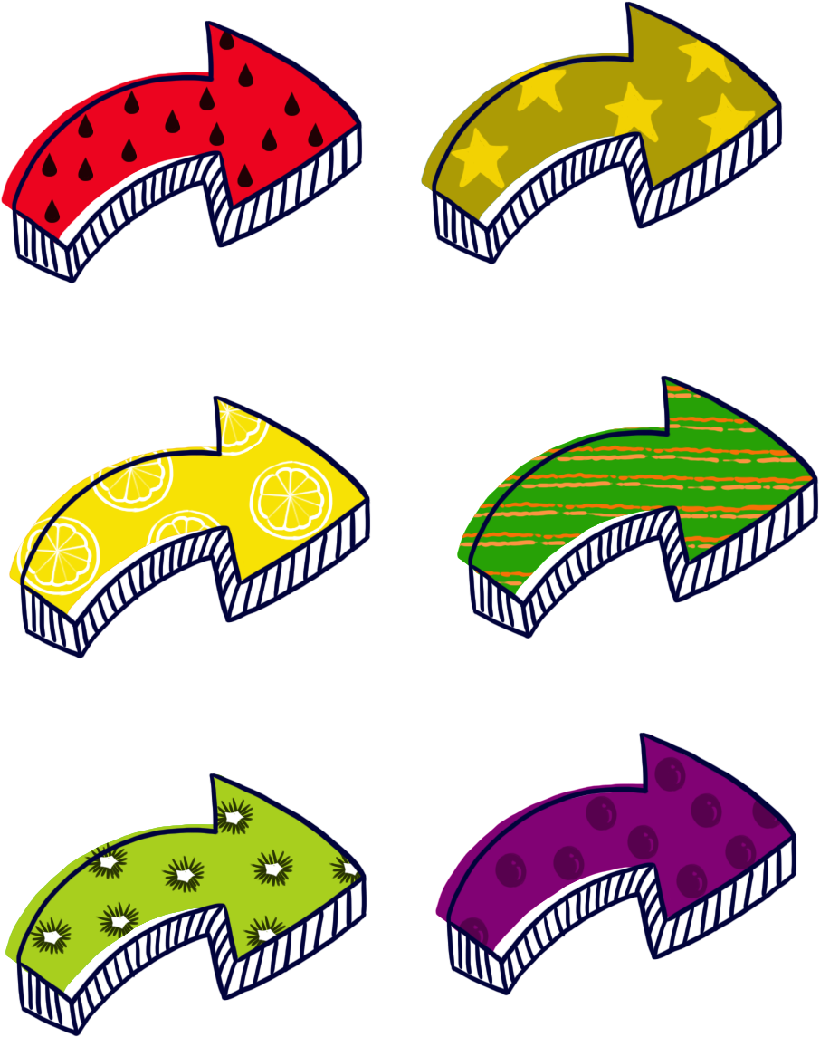 Flèche Fruit Coloré Dessin Animé Png Et Psd (1024x1369), Png Download
