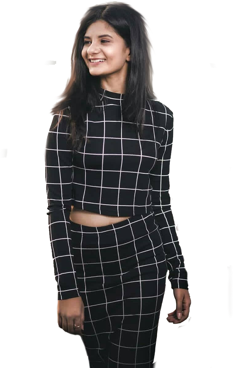 Indian Modle Girl Png - Plaid (1080x1350), Png Download