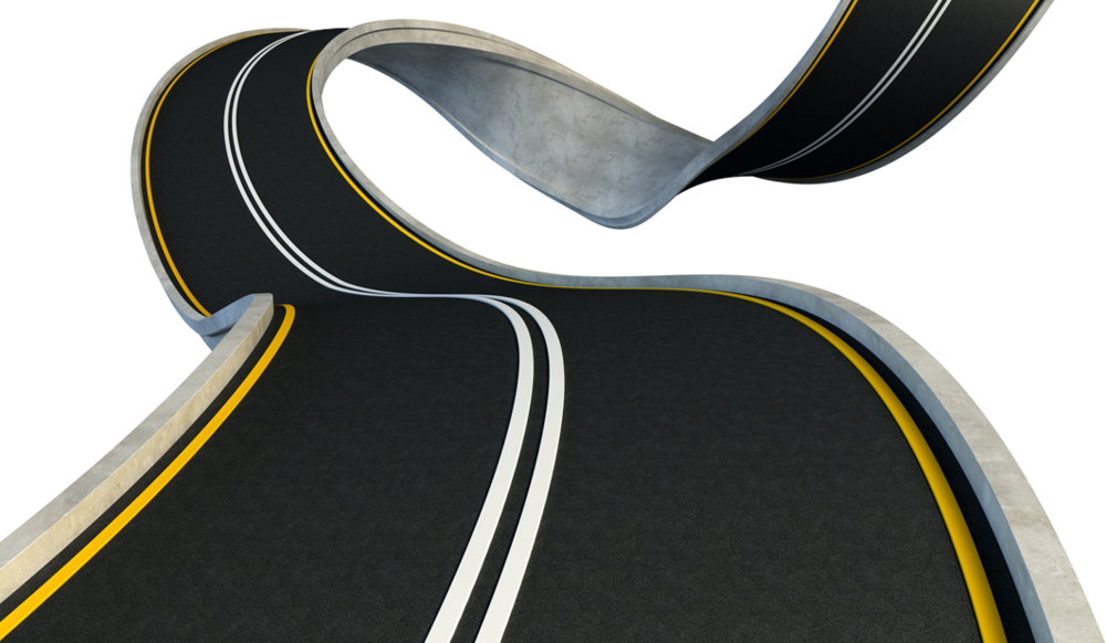 Twisted Road - Road Psd (1000x582), Png Download