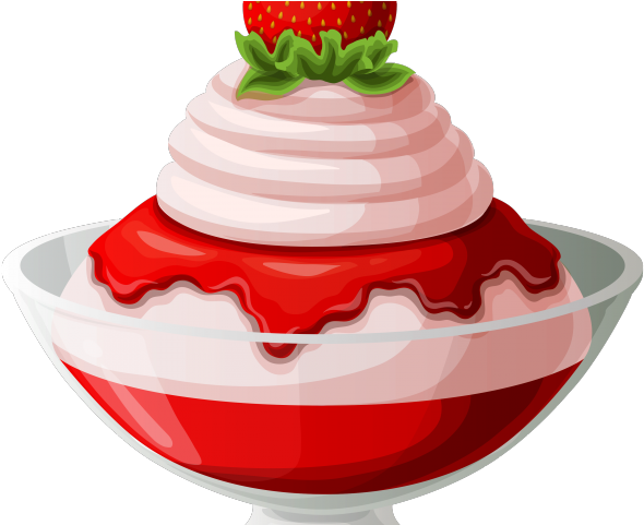 Ice Cream Clipart Bowl - Strawberries And Ice Cream Clipart (640x480), Png Download