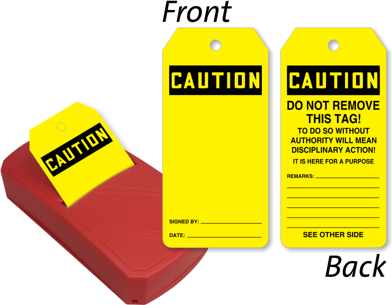Blank Osha Caution Two-sided Safety Refill Quicktags™ - Parallel (800x665), Png Download