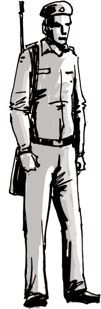 Overcrowded Prisons Aren't Just Short Of Space - Prison Guard Sketch (513x1063), Png Download