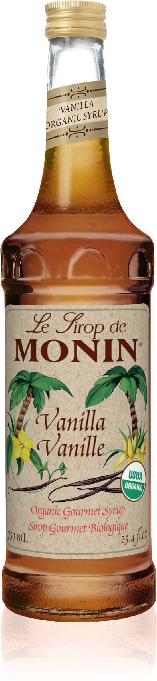 750 Ml Organic Vanilla Syrup - Monin Caramel Apple Butter (1193x2386), Png Download