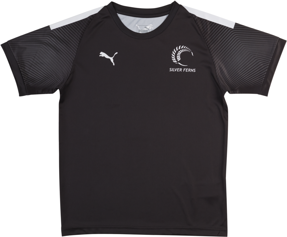 Puma Silver Ferns Youth Training Jersey Black/white - Guns N Roses Polo Shirt (1024x1024), Png Download