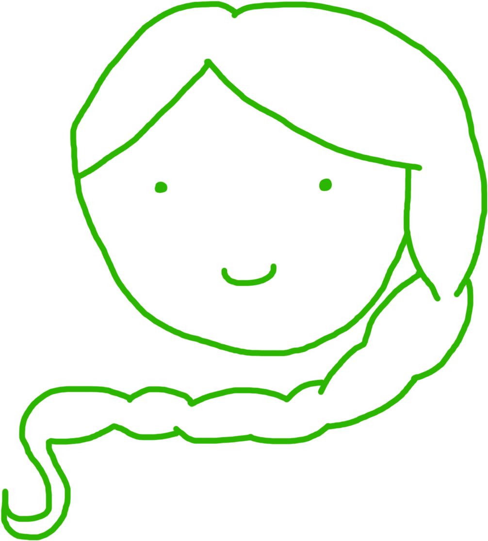 Stick Figure Face Png - Green Stick Figure Girl (1200x1200), Png Download