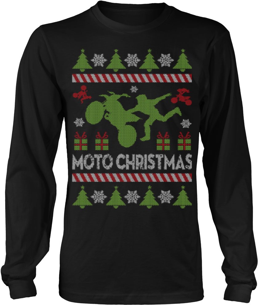 Download Hd Motocross Ugly Christmas Sweater Shirt Transparent Png Image Nicepng Com